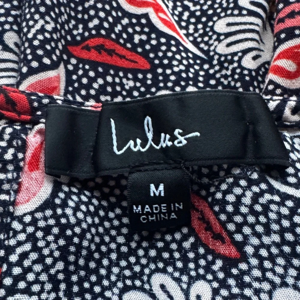 Lulus Floral Swirl Tie-Front Romper Lightweight Flowy Size M - Picture 4 of 6